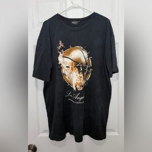 BoohooMan Black Tee with Gold Basketball Graphic - Size Medium